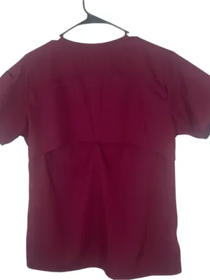 Carhartt Women's Short Sleeve V-Neck Top in Burgundy Size Medium thumbnail 2