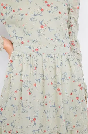 Everly Mint Floral Maxi Dress thumbnail 2