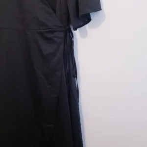 Baltic Born Vara Satin Maxi Wrap Dress Short Sleeve New Without Tags thumbnail 6