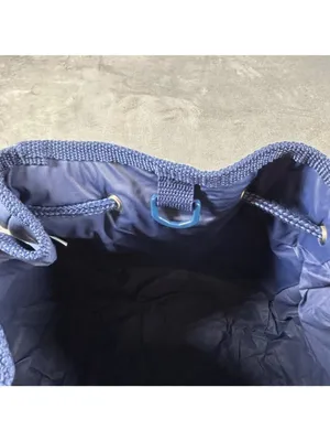 Ralph Lauren Polo Sport Bucket Bag Blue Flag Drawstring Vinyl Tote Web Straps thumbnail 6