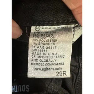 AG Adriano Goldschmied The Stilt Cigarette Leg Jeans Black Slim Straight 29R‎ thumbnail 7