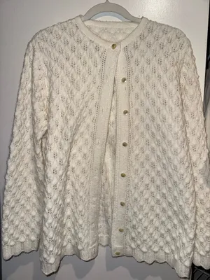 Vintage knit cardigan White Size M thumbnail 1