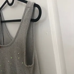 Vintage Y2K Fang Sequin Embellished Knit Tank Top Grey Blue Small thumbnail 8