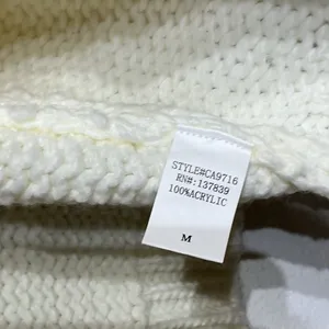 Luna Ivy White Smiley Face Chunky Knit Open Cardigan Sz M thumbnail 5