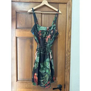 FARM RIO Midnight Macaw Fiesta Linen Blend Mini Dress Size XL thumbnail 4