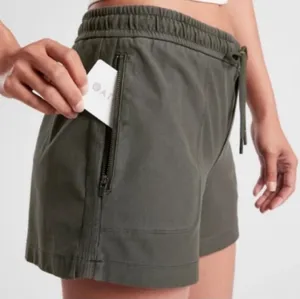 Athleta Farallon Drawstring Sweat Shorts Washed Gray Size 8 Tall thumbnail 1