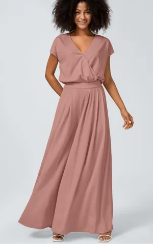 NWOT Halara Light Pink V Neck Short Sleeve Wide Leg Flowy Waffle Casual Jumpsuit thumbnail 1