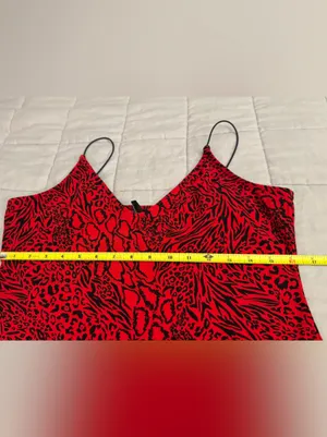 H&M Red and Black Animal Print Slip Dress thumbnail 6