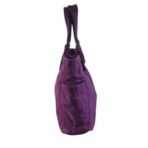 MARC By MARC JACOBS Workwear Quilted Signature Tote Bag Purple Nylon Travel EUC thumbnail 5