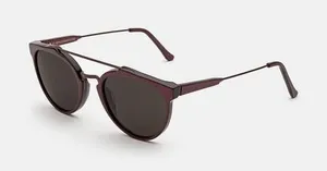 Retrosuperfuture Sunglasses Women Burgundy Double‎ Bridge Italian Retro Modern thumbnail 1