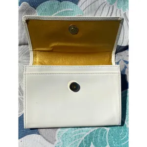 Off-White Patent Leather Medallion Long Flap Wallet Card Coin thumbnail 8