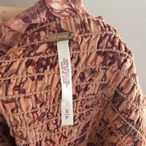 Free People Smock It To Me Mini Dress Apricot Combo Small Boho Fall Cottagecore thumbnail 8