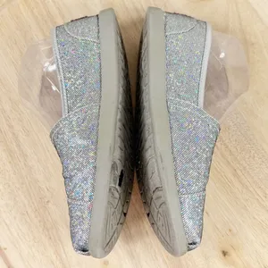 Bobs by Skechers Disco‎ Ball Shimmer Slip On Flats Shoes Silver 7 thumbnail 5