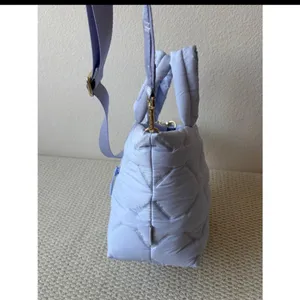 LuLulemon Quilty Pleasures Tote Bag Mini Light Blue Quilted Shoulder Bag thumbnail 5