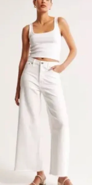 Abercrombie & Fitch High Rise Cropped Wide Leg Jean Size 30 thumbnail 1