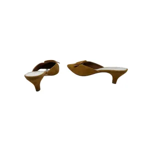 Matisse Layover Suede Buckle Kitten Heel Mule Pumps Cognac Brown Size 7.5 thumbnail 10