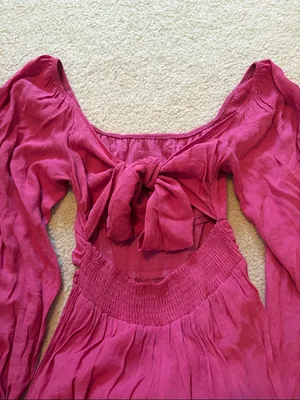 Fuchsia Puff Sleeve Mini Dress Pink thumbnail 2