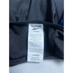 Reebok Womens Ribbed Bikini Bottom Black White High Leg Sporty Swim Size‎ L NEW thumbnail 5