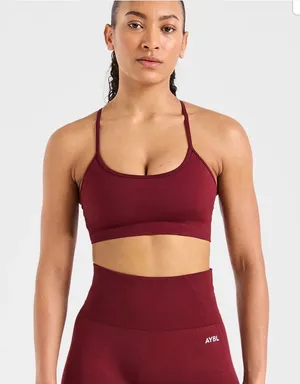 AYBL Seamless Empower Sports Bra Red Wine thumbnail 1