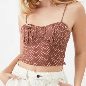 PacSun LA Hearts Brown Ruched Tank size S NWT thumbnail 1