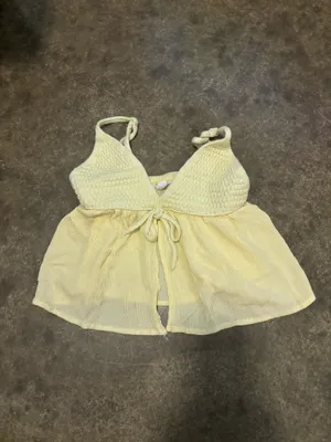 Garage Yellow Crochet Top thumbnail 2