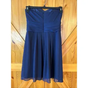 David’s Bridal Strapless Prom Homecoming Dress Navy Back Zip Size 2 (5436) thumbnail 4