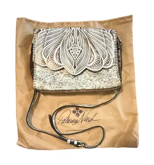 Patricia Nash Granada Tooled Leather Crossbody Bag in Burnished Bronze Metallic thumbnail 1