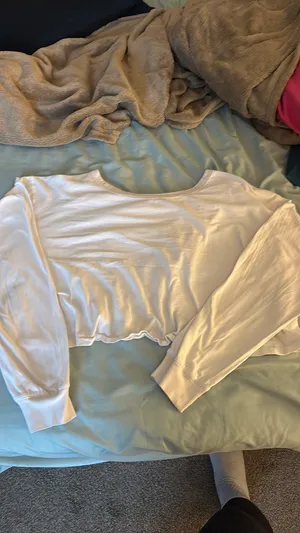 100% cotton cropped boxy long-sleeve thumbnail 5