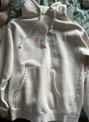 Happiness Project Hoodie White thumbnail 1