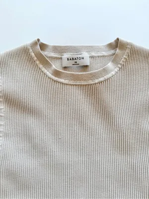 Aritzia Babaton Sculpt Knit Tank Cream Ivory Ribbed Sleeveless Size XS thumbnail 2