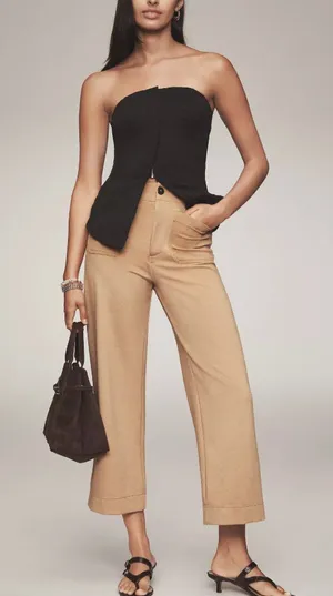 Anthropologie NWT The Colette Knit Crop Wide-Leg Pants by Maeve thumbnail 1