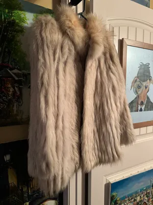 Vintage Fox Fur Coat White Size M thumbnail 2
