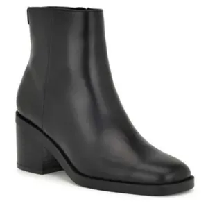 Nine West Black Square Toe Block Heel Ankle Boots Booties Womens Size 8M thumbnail 1