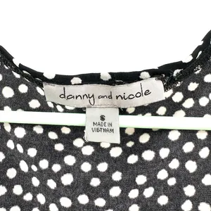 Danny and Nicole size small black‎ with white polka dots sleeveless tiered dress thumbnail 5