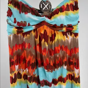 Boston Proper Multicolor Tie-Dye halter Maxi Dress M Y2K beach vacation resort thumbnail 7