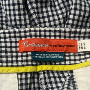 Anthropologie Black & White Gingham High-Waist Tie Shorts thumbnail 2