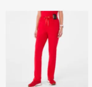 Figs High Waisted Dowa Scrub Pants Pop Red thumbnail 4