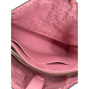 Kate Spade Leather Hayes Perf Tote Bag Bright White‎ / Bright Carnation Pink thumbnail 13