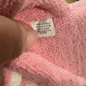 Mud Pie Pink White Terry Cloth Slide Slippers 'STAY CAY' Spellout 9 thumbnail 7