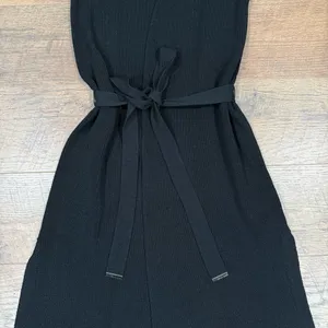 Calvin Klein Black Belted Sleeveless Cardigan Belted Duster thumbnail 4