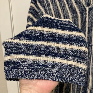*Billabong Navy & Cream V Neck Knit Hoodie Sweater #U thumbnail 8