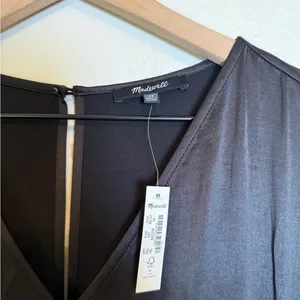 Madewell Wide V-Neck Satin Midi‎ Dress thumbnail 4