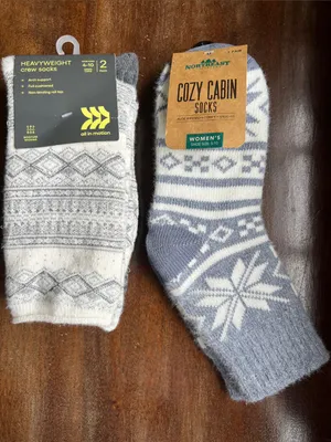 Socks All in Motion Heavyweight Fair Isles Crew + Northeast outfitter cozy cabin thumbnail 1