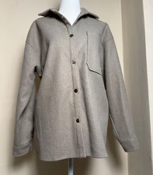 Princess Polly Beige Cream Harry Oversized Jacket Press Button Capsule‎ XS/S thumbnail 1