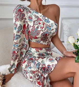 Paisley one shoulder summer dress thumbnail 1