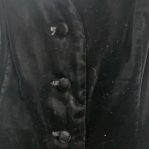 Vintage 90s Size 2 Dress Whimsigoth Velvet Button Up Black Midi Fit Flare Grunge thumbnail 4