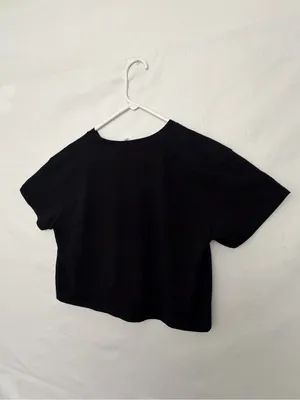 AS Colour Womens Small Stay Danglin Graphic Crop Top T Shirt Black Cotton(A930) thumbnail 9