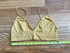 Cotton On Seamless Triangle Longline Mustard Bralette thumbnail 2