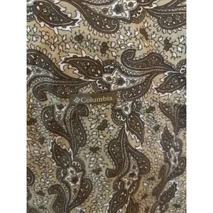 Columbia‎ Womens XL Paisley Tunic Top Olive Brown 3/4 Sleeve Button Neck AL7308 thumbnail 7