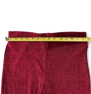 Free People So Charming Cranberry Crimson Velvet High Waisted Flare Leg Pants Medium thumbnail 5